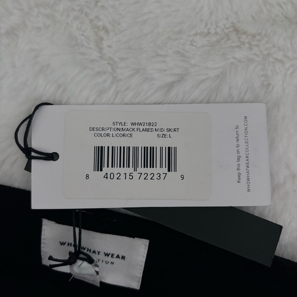 Who What Wear Collection Mack Flared Midi Skirt in Licorice Size Large NEW Slit - Picture 12 of 12